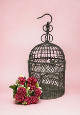 Clayre & Eef Gartendeko Vogelkäfig Rund nur Dekoration 42cm NEU