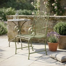 Gartenstuhl Eisen antik grün