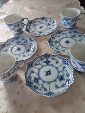 Royal Kopenhagen Musselmalet Vollspitze 4 Mokkatassen 1038 1. Wahl