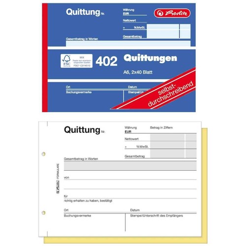 Herlitz quittungsblock 402 - herlitz,