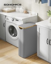 SONGMICS Pfandflaschen Sammelbehälter，Wäschekorb mit Deckel, Wäschesammler