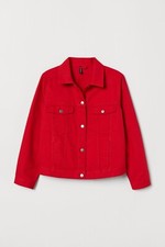 Damen Jacke Jeans Denim Rot Gr