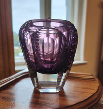 Kristall Glas Vase Lila