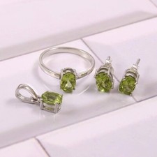 Grün Peridot Schmuck Set