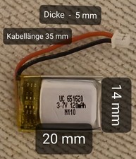 Mini Lipo Akku 3,7V 120mAh