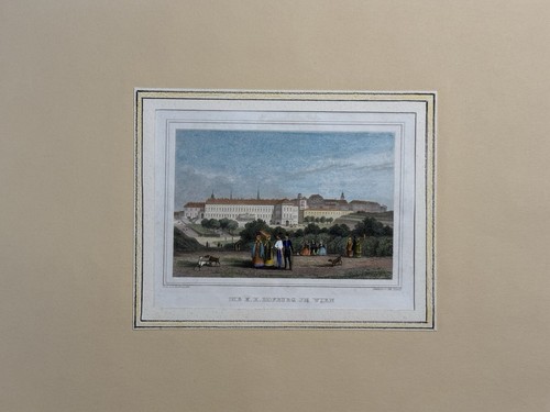 Antiker stahlstich hofburg - antiker,