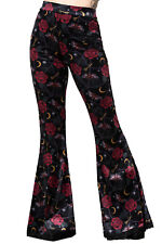 KILLSTAR Samt Schlaghose - Glinda Gothic Punk Mond Motte Rose Okkult