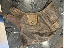 Cabrio Flieger Leder Kappe Mütze, Braun Weinrot, Größe 59