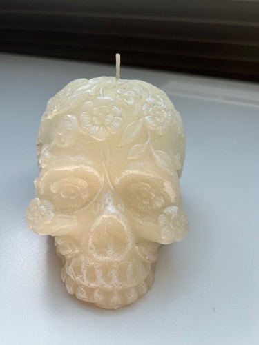 Totenkopf kerze floral - kerze,