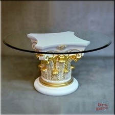 Glastisch Couchtisch Glas Tisch Designer Wohnzimmertisch Säule Antik Wohnzimmer