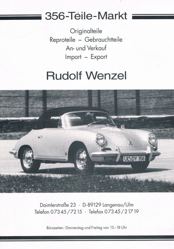Prospekt porsche 356 teile - 356,