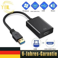 USB-auf-HDMI-Adapter USB 3.0/2.0 zu HDMI 1080P HD Audio Video Grafik-Konve DE