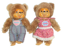 Original 80er Jahre Wuschel und Puschel Monchichi Set Mädchen und Junge