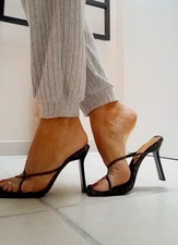 Sexy Pantoletten  Graumetalic