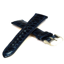 Echt leder uhrarmband blau - echt-leder,