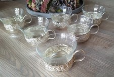 6 Tee-Gläser Grog Punsch Set Glühwein Glas Vintage 70er Jahre TOPZUSTAND
