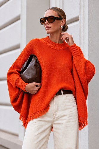 Damen strickpullover poncho - strickpullover,