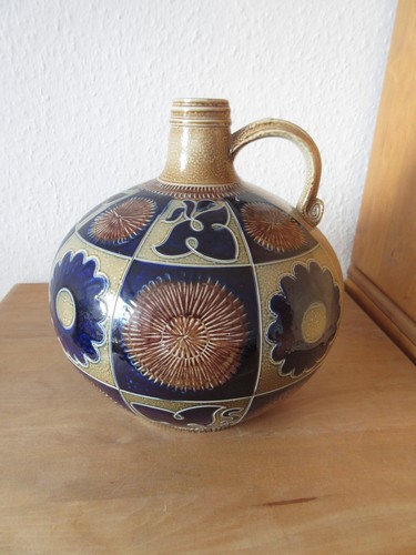 Vintage steinzeug krug mit - vintage,