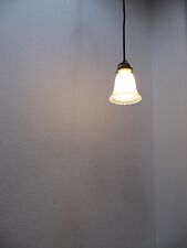 Original Antik Art Déco Deckenlampe Hängelampe Perlmutt Glas Messing Leuchten