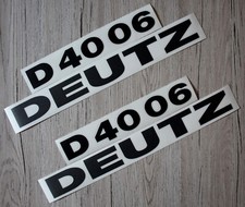 Deutz Aufkleber für Traktor D4006 Logo Emblem Sticker Label schwarz (ab 1974)