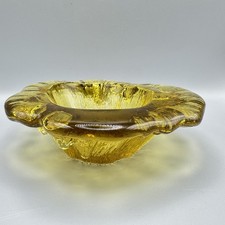 Vintage Blenko schmelzende Eisschale Schale - gelbes Kunstglas von Don Shepard