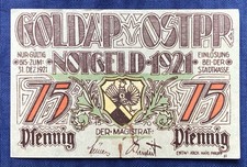 75 Pfennig 1921  Goldap