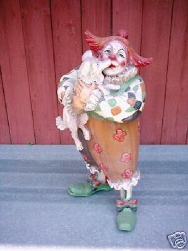 Figur clown mit hund - clown,