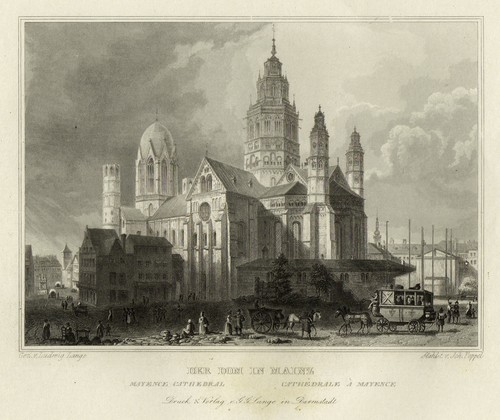Mainz dom original stahlstich - mainz,