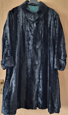 Damen Swing Kunstpelz  Mantel Schwarz geschoren Pelz Gr.M Handarbeit