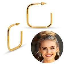 Quadratische goldcreolen - quadratische,