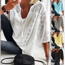 Damen V-Neck Tunika Baggy