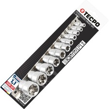 TECPO AUßEN TORX STECKSCHLÜSSEL SATZ 1/4 3/8 ZOLL NÜSSE E4-20 STECKNÜSSE NUSSSET
