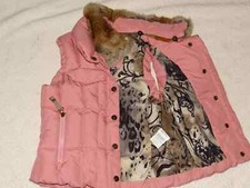 AIRFIELD Young Daunenweste Gr 128 Daunenjacke Kragen Echtes Kaninchenfell