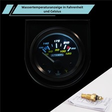 12V DC 40-120 °C LED Wassertemperaturanzeige Auto Zusatzinstrument 52mm Schwarz