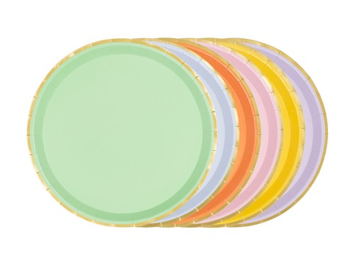 Pappteller 21cm goldrand - pappteller,