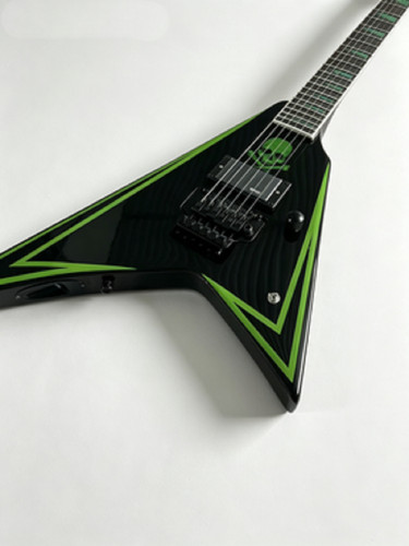 Gitarre schwarz mit grüner - mit,