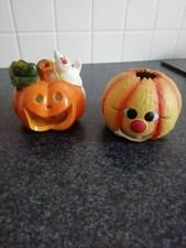 Herbstdeko Kürbisse Halloween Teelichthalter Terracotta