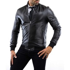 Bomberjacke echtleder schwarz - bomberjacke,