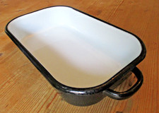 Bratpfanne Bratreine Raine Bratraine Bräter Emaille Pfanne 29 x 17 cm Schwarz