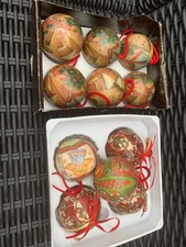 11 Christbaumschmuck Nostalgie Pappe Baumbehang   Kugeln