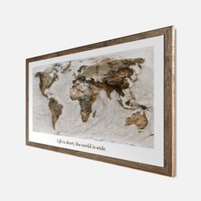 Wandbild gerahmt WELTKARTE MIT