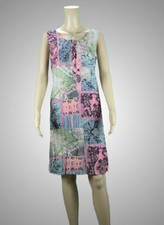 SOGGO PARIS Sommerkleid Ärmellos Crinkle Paisley Pastell bequem+angenehm leicht 