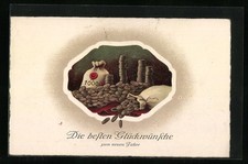 Neujahr, Geldsack mit Münzen