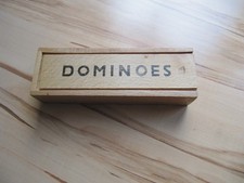 Vintage Dominospiel in Holzkiste Motiv Drei Affen