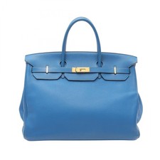 HERMES Birkin 40 Handtasche Togo Leder Blau Gebraucht Damen GHW O