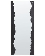 Wandspiegel 175 x 75 cm asymmetrische Form Holzrahmen schwarz Saullcet