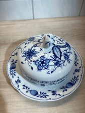 Kahla Porzellan GDR DDR Zwiebelmuster Butterdose rund mit Deckel