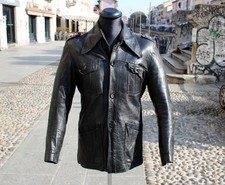 Lederjacke Vintage schwarz 70er Original Größe S