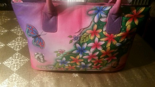 Ledertasche handbemalt neu mit