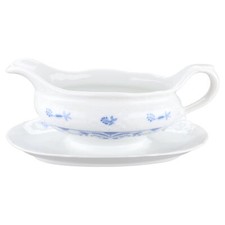 Sauciere mit Teller einteilig Schumann/Arzberg Dresden Indisch Blau Echt Cobalt